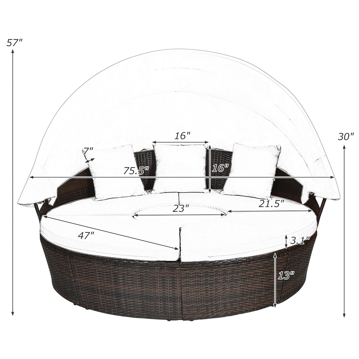 daybed circular para exteriores
