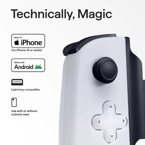 Este accesorio está diseñado para convertir tu iPhone en una consola de juegos portátil de alta gama. Cuenta con licencia oficial de PlayStation y se inspira en el aspecto y la sensación del controlador inalámbrico DualSense de PS5.