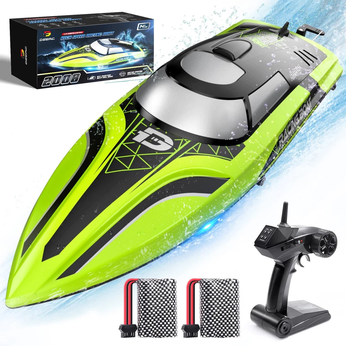 DEERC 2008 2.4GHz DEMO High Speed Remote Control Boat for Adults & Kid Auto Mode
