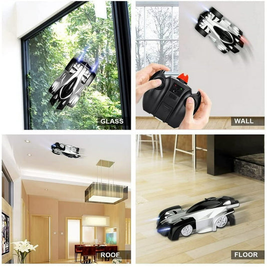 Coche de control remoto eléctrico, inalámbrico, trepador de paredes
